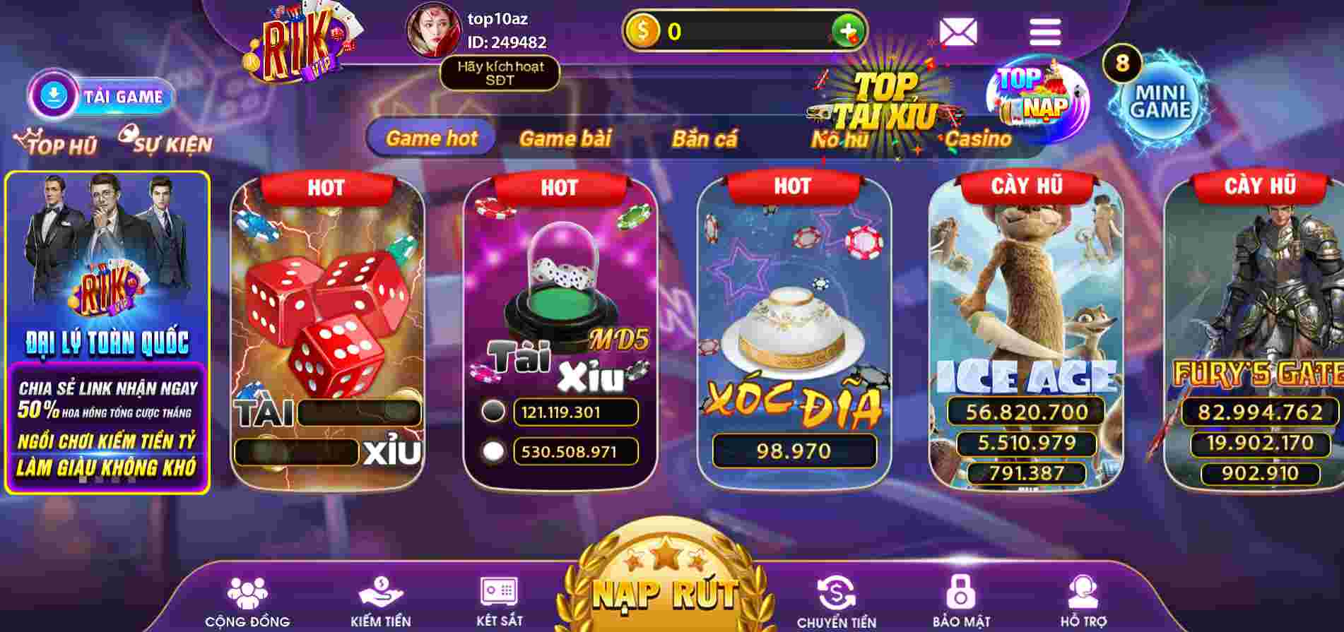 Sản phẩm máy đánh bạc trực tuyến phổ biến 789Club - 789Club